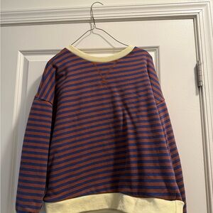 Striped Brown & Blue Crewneck